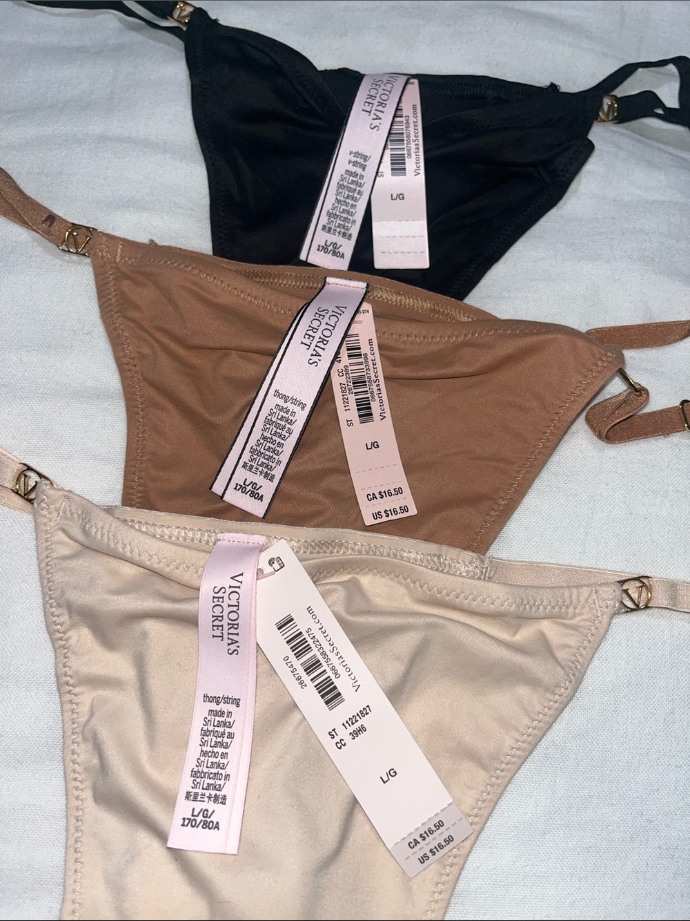 Victoria's Secret Love Cloud Adjustable Thong Set Pack of 3 - Picture 2 of 10